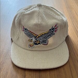 Indestructible Corduroy Eagle Baseball Cap - Cream